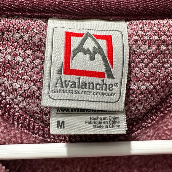 Avalanche 1/4 Button Heatherd Maroon Pull Over Fleece M - Picture 4 of 4